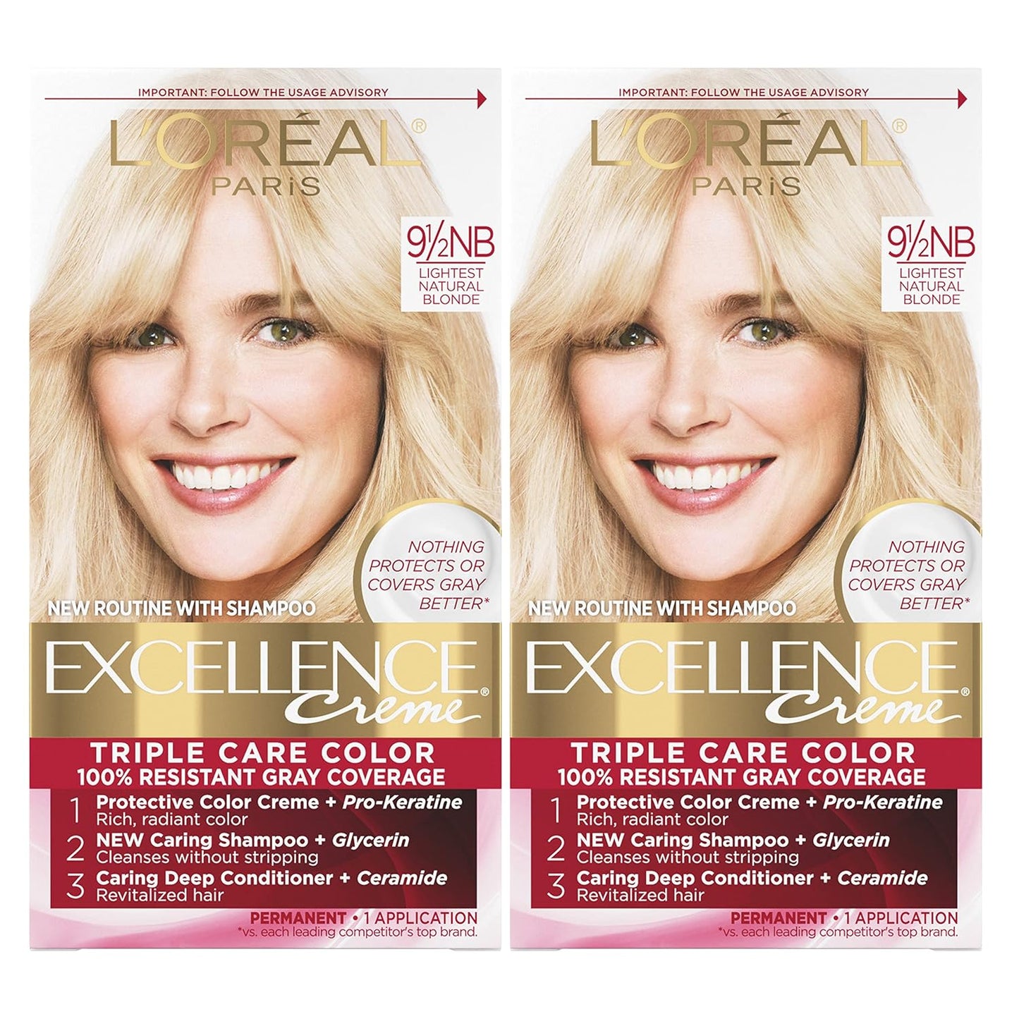 L'Oreal Paris Excellence 8G Medium Golden Blonde Hair Color | Gray Coverage, 8 Weeks