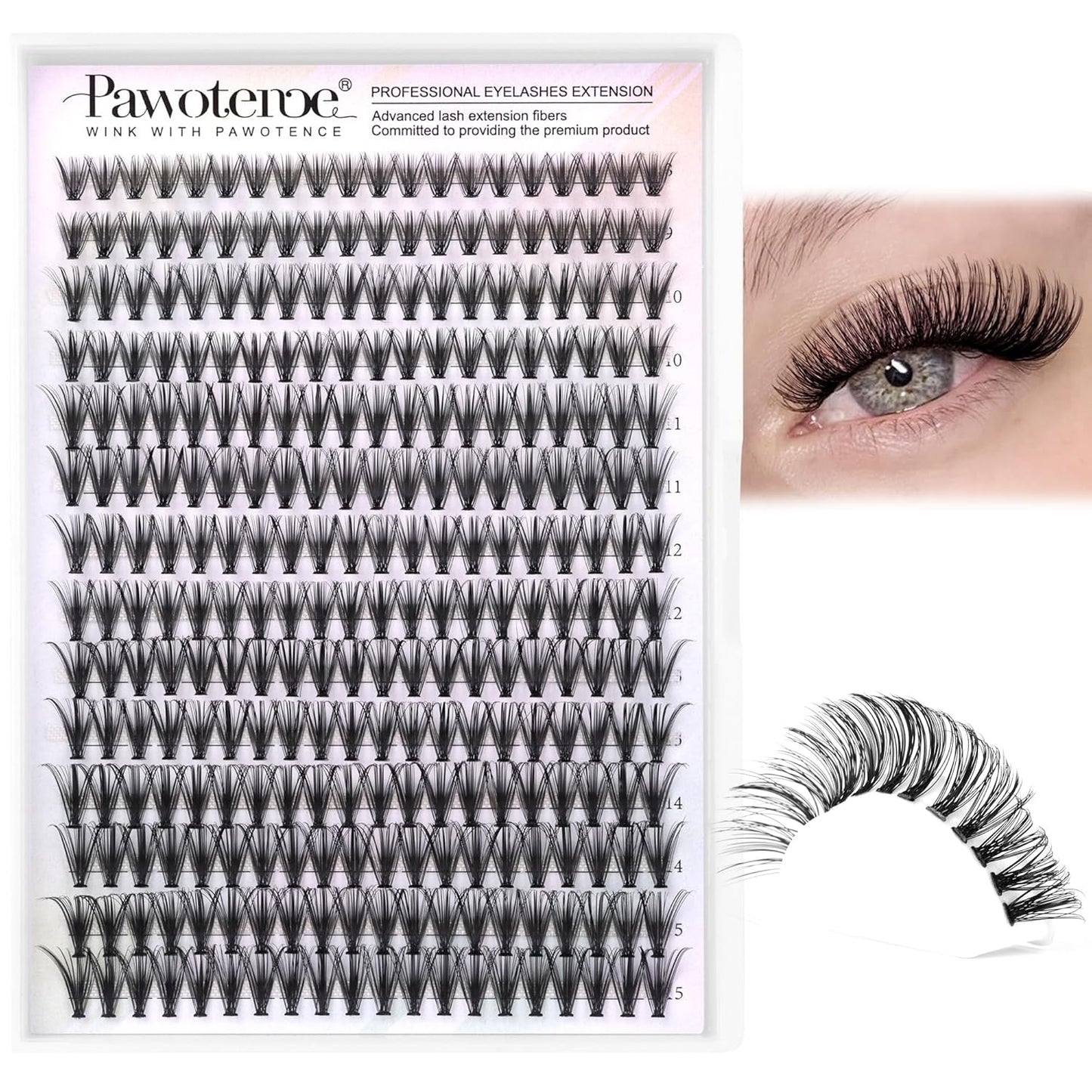 DIY Lash Extension Kit | 280pcs Brown 40D Clusters | 9-16mm Individual Lashes