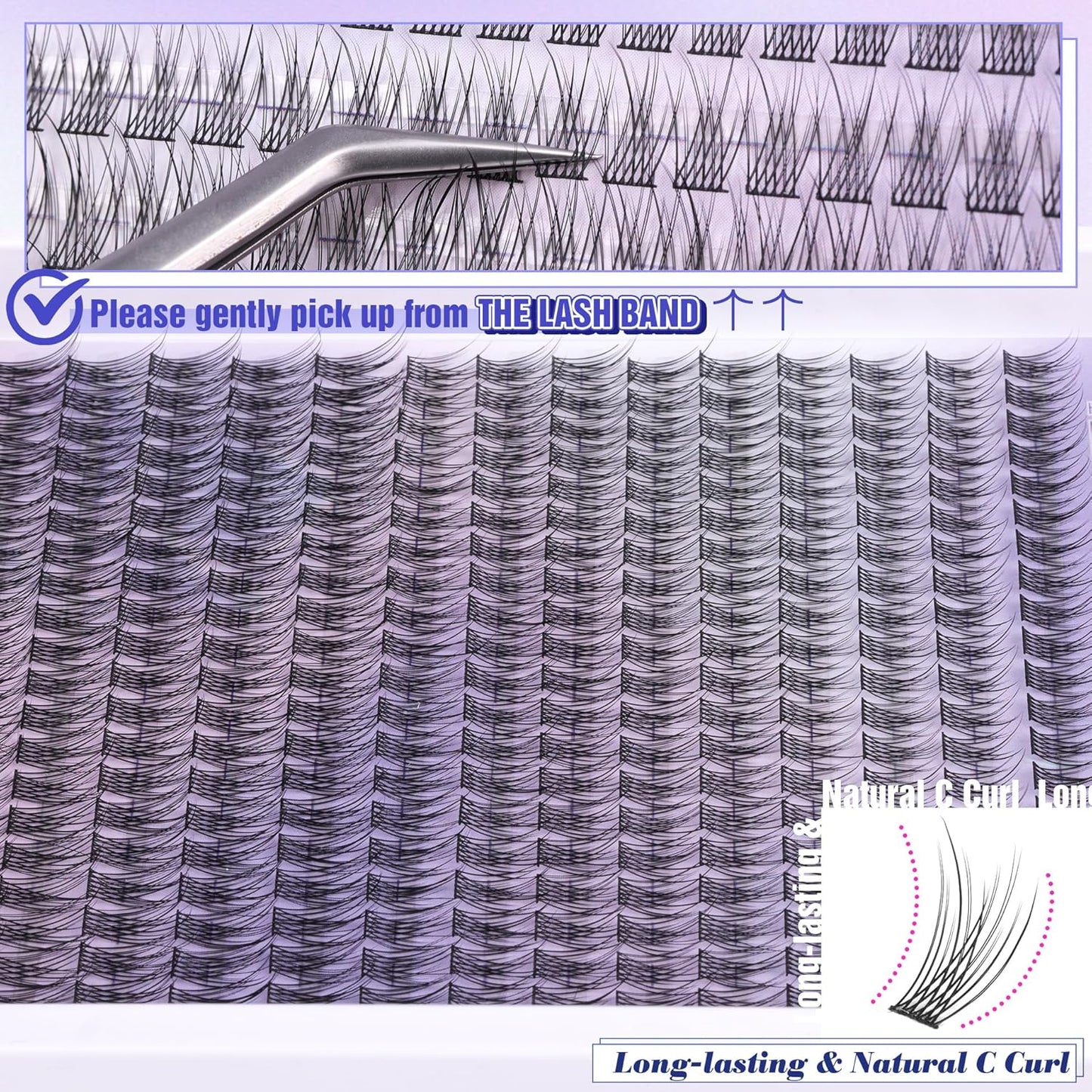 ALICE Wispy Cluster Eyelash Extensions | 192pcs Natural Individual Lashes | DIY 10-18mm
