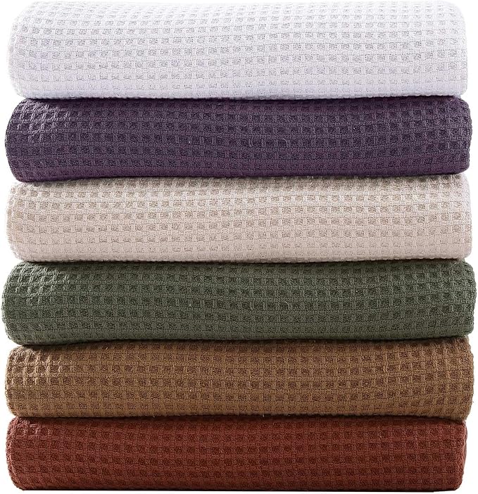 Eddie Bauer - Queen Blanket, Super Soft & Medium Weight, Softens Every Wash (Solid Waffle Purple, Queen)