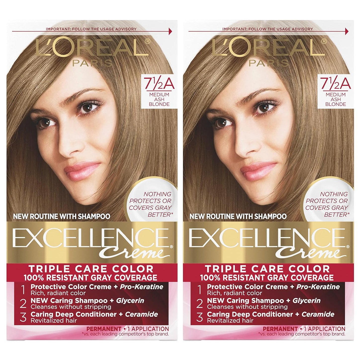 L'Oreal Paris Excellence Crème Hair Color | 4 Dark Brown | 100% Gray Coverage