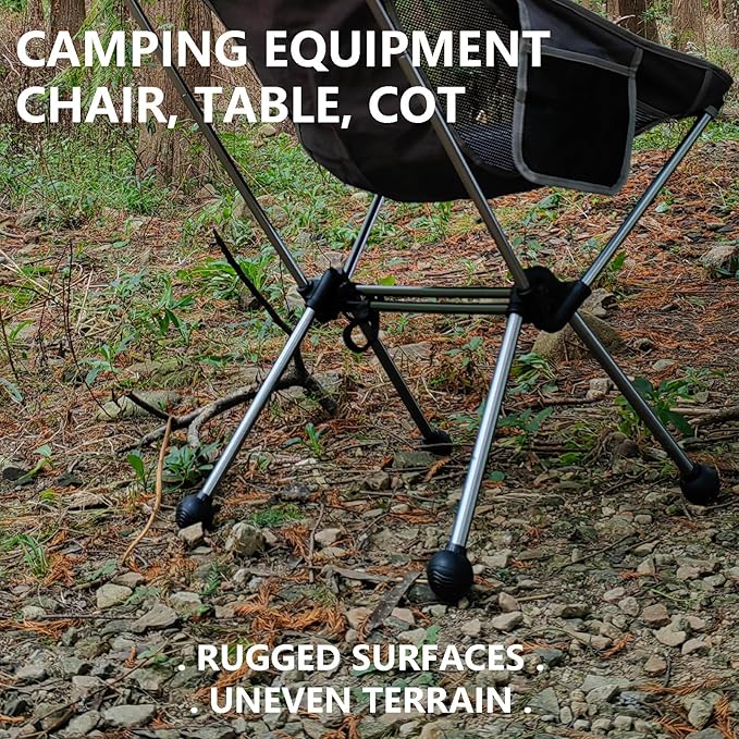 Fits 18mm Legs Camping Chair Anti Sink Rubber Ball Feet Anti Slipery Set of 4 Outdoor Chair Leg Cap Fishing Hiking Uneven Floor Portable with A Mesh Sport Bag