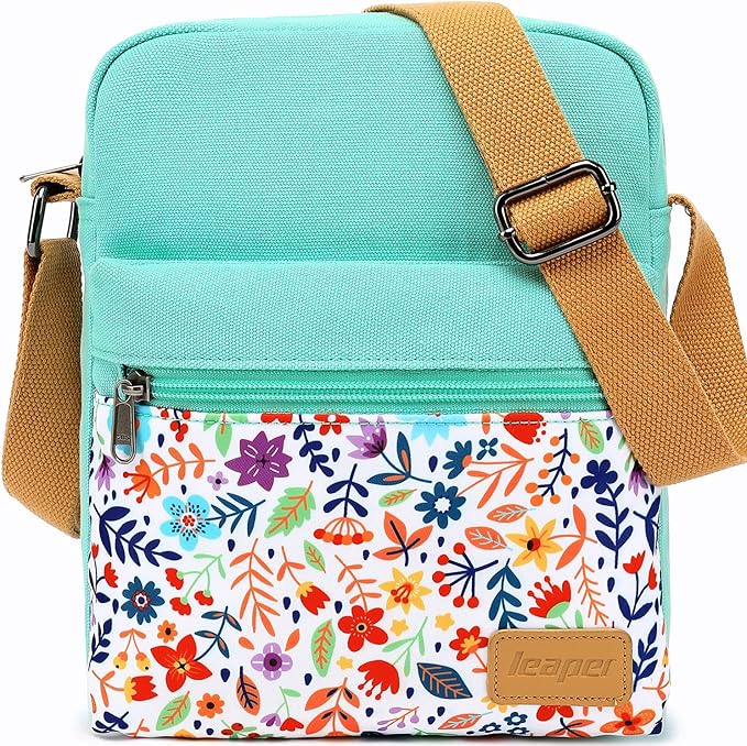 Leaper Girls Crossbody Purses for Kids 2 PCS Cross Body Bag Women Messenger Bag Girls Canvas Bag Cross Body Purse Set