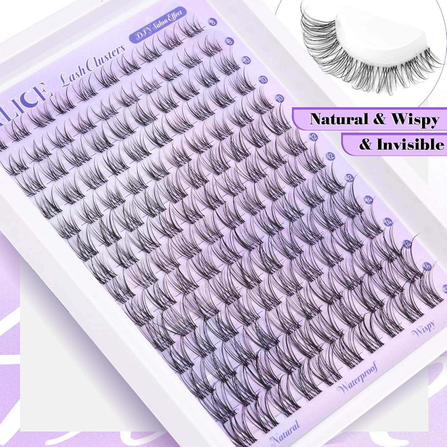 ALICE Wispy Eyelash Clusters Kit | 10-18mm Natural Individual Lashes | 168pcs