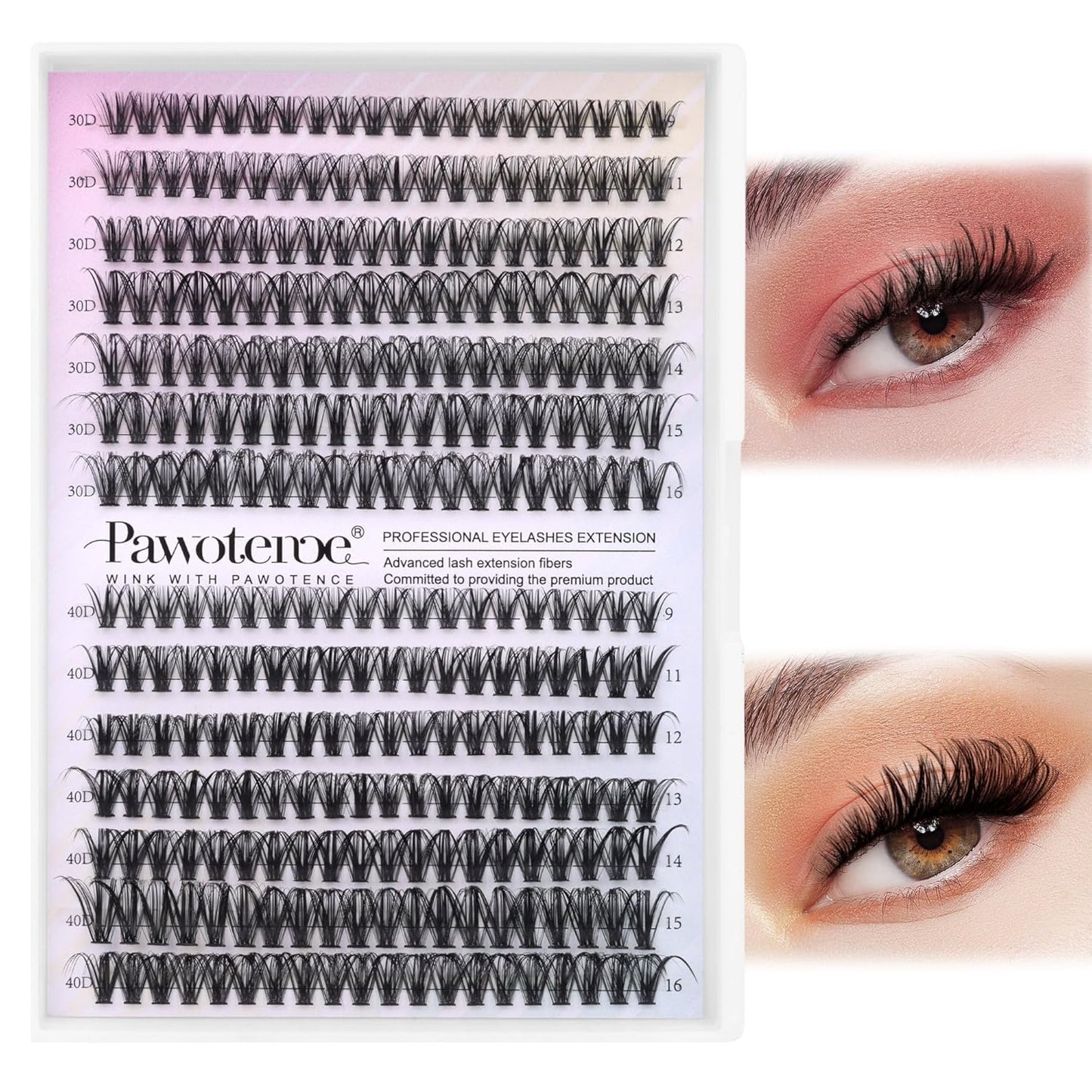 40D Cluster Eyelash Extensions | 280pcs Mix Length 9-16mm | Self-Application