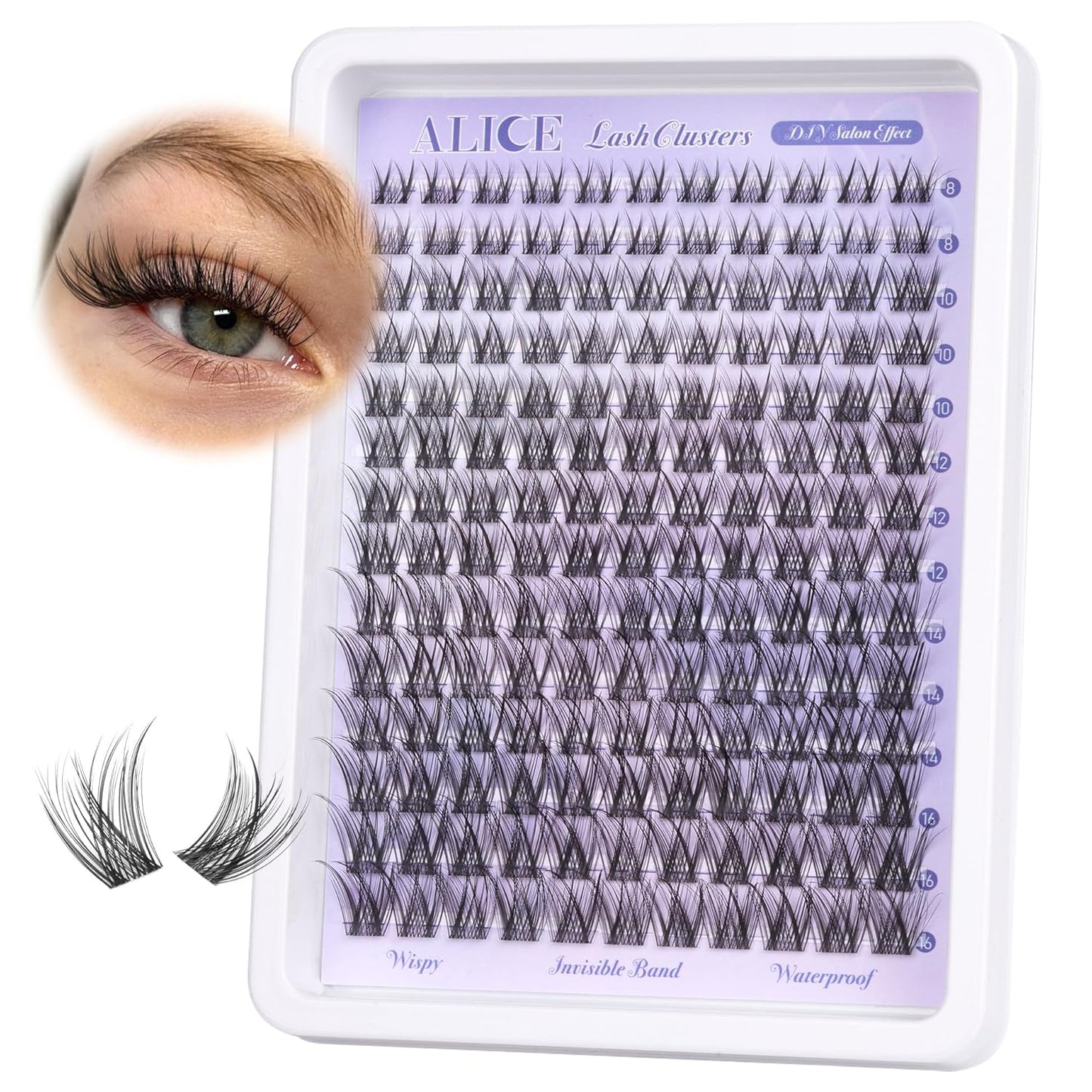 ALICE Wispy Eyelash Clusters Kit | 10-18mm Natural Individual Lashes | 168pcs