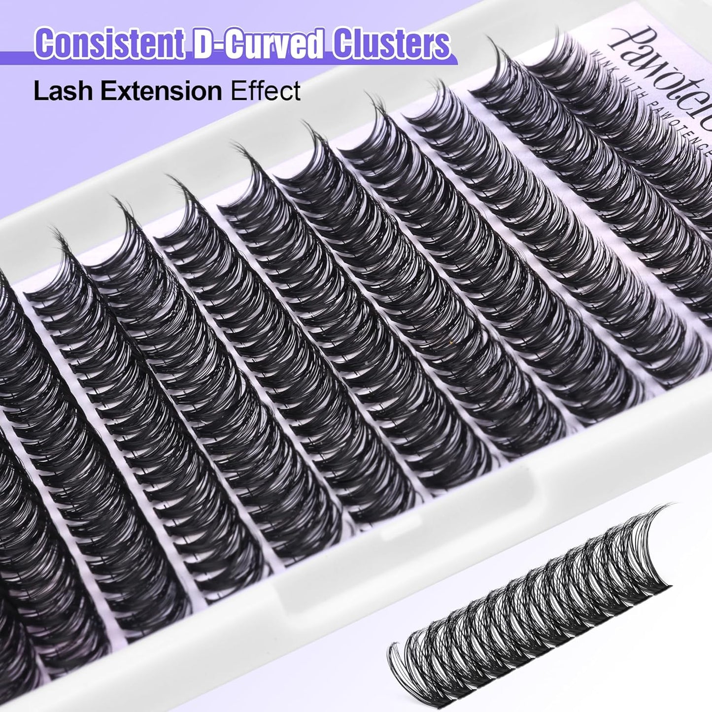 Pawotence 280pcs Lash Clusters | 40D & 50D Individual Eyelash Extensions 8-16mm