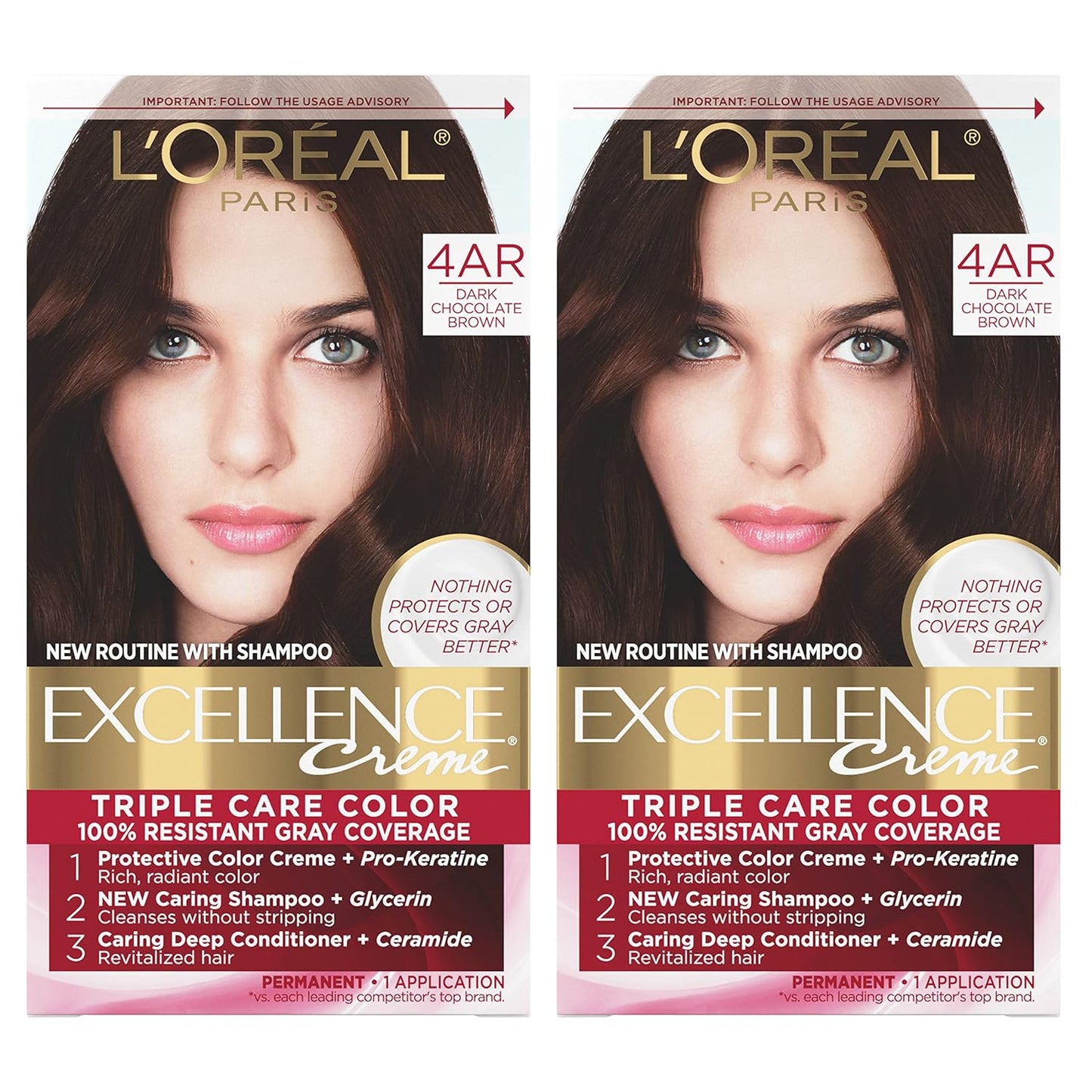 L'Oreal Paris Excellence Crème Hair Color | 6RB Light Reddish Brown | Gray Coverage