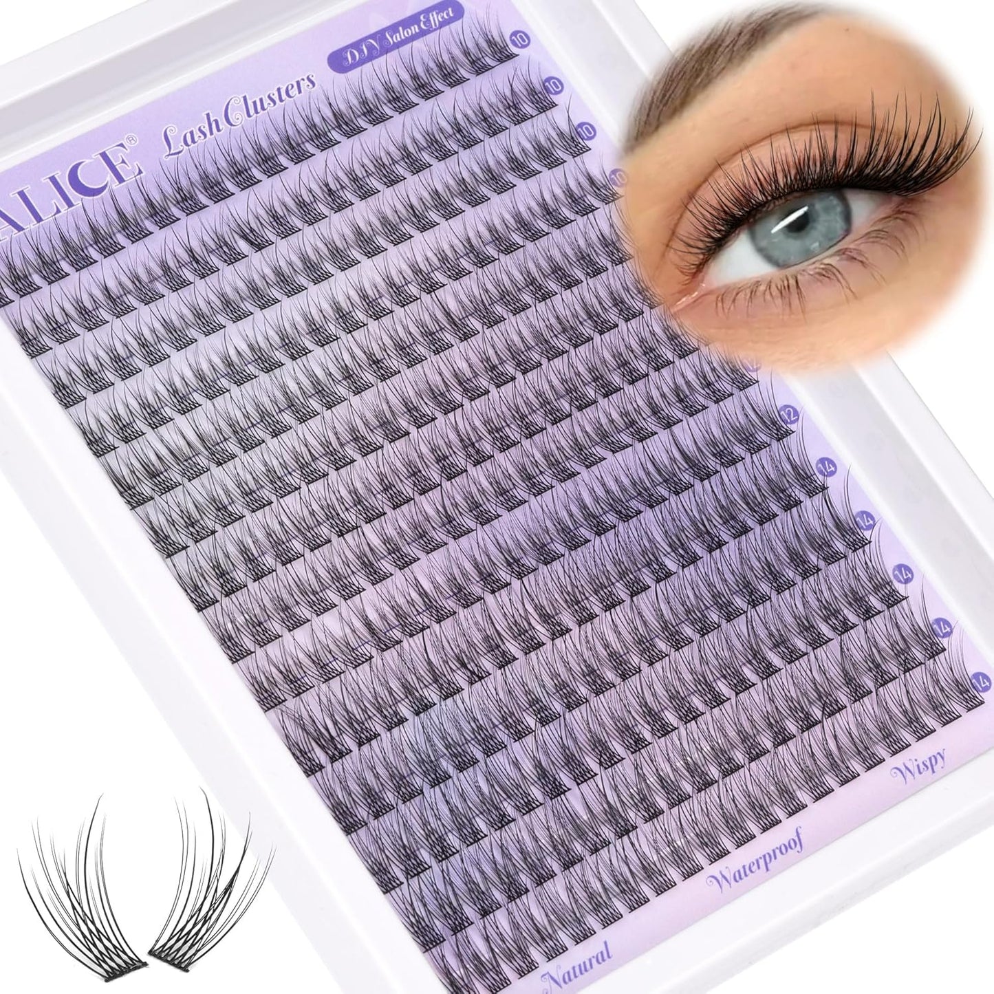 Natural Wispy Cluster Eyelash Extensions | Waterproof DIY Lashes | 224 Pcs