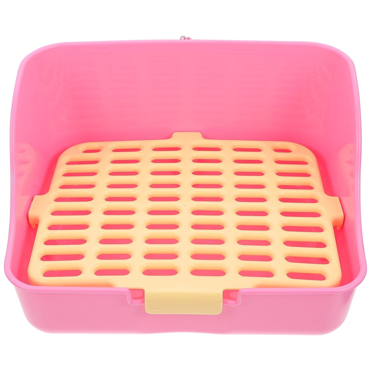 WASHWEPE Rabbit Litter Box Color Mesh Square Litter Tray for Rabbits 1Pcs 11.2X9.3X6.1in
