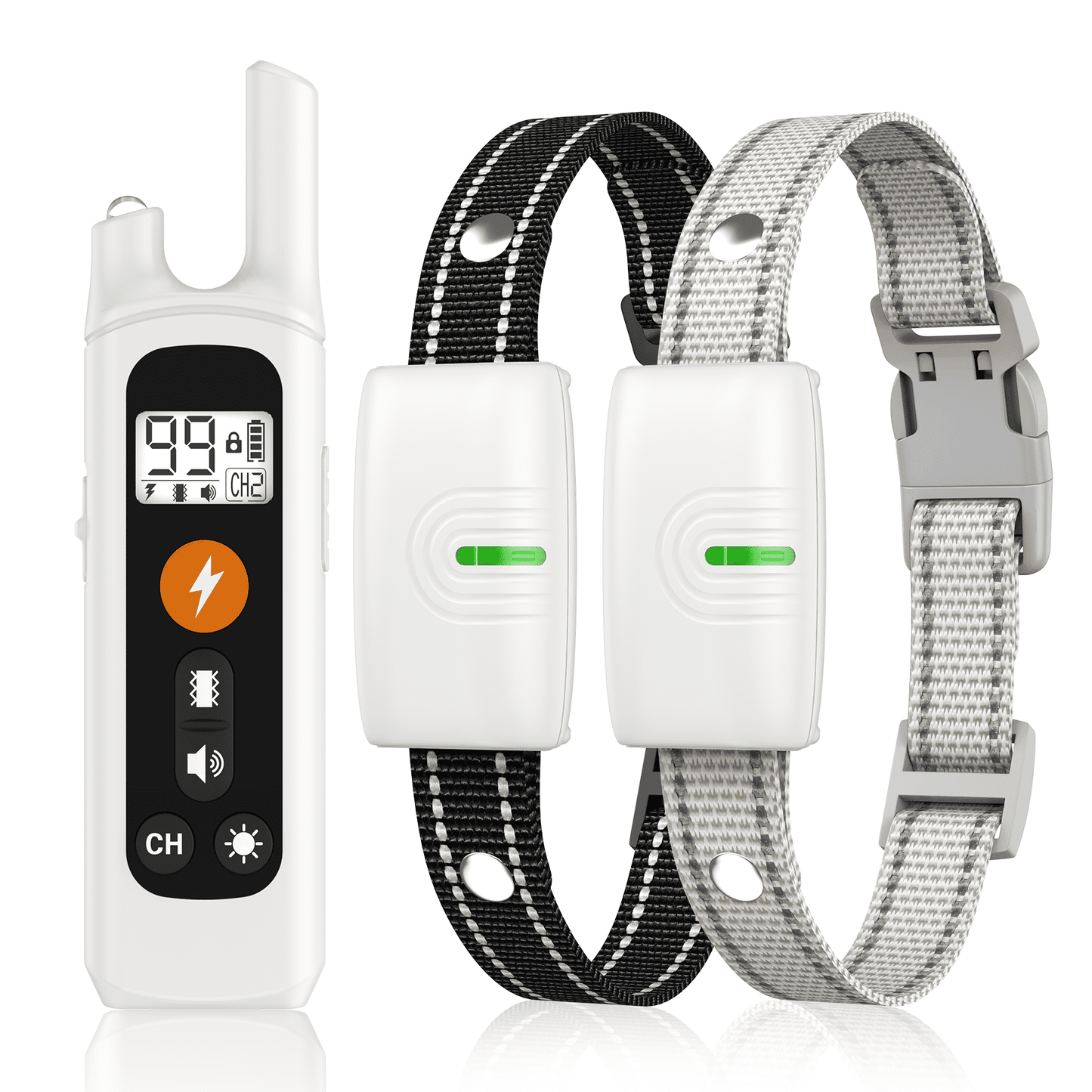 LAKWAR Dog Training Collar 2 Pack- IP67 Waterproof Rechargeable Shock Collars for Small Medium Large Dogs with 2624 ft Remote Range, Beep, Vibration, ShocK Modes & Safe Lock