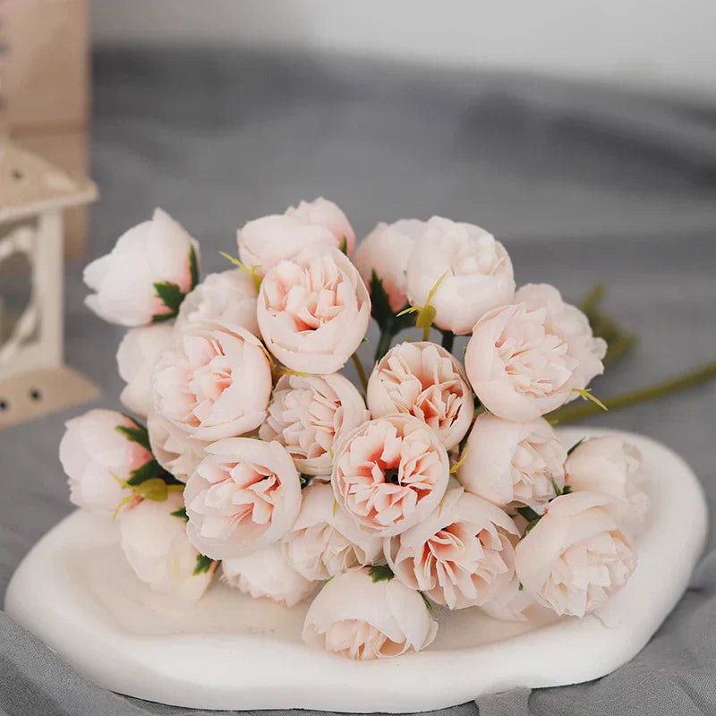 27 Heads Pink Roses Peony Bouquet
