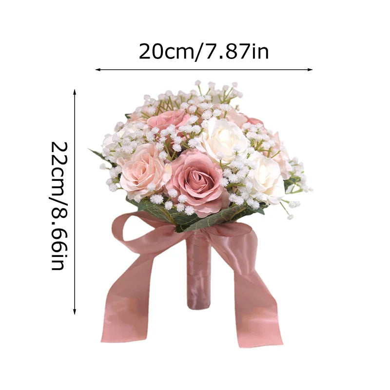 Bridal Bridesmaid Silk Peony Rose Bouquet