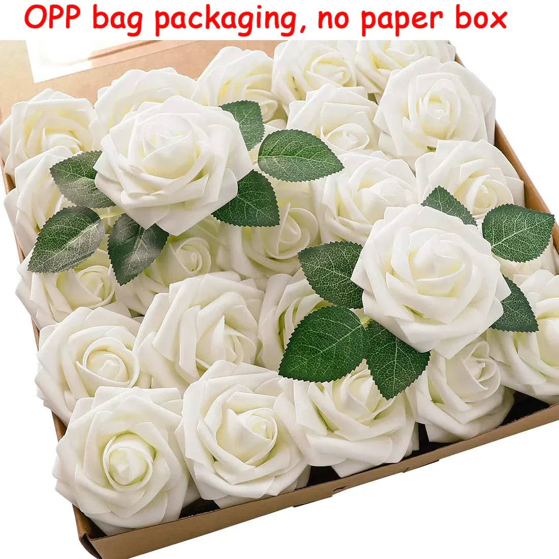 25PCS Artificial Roses with Stems for DIY
