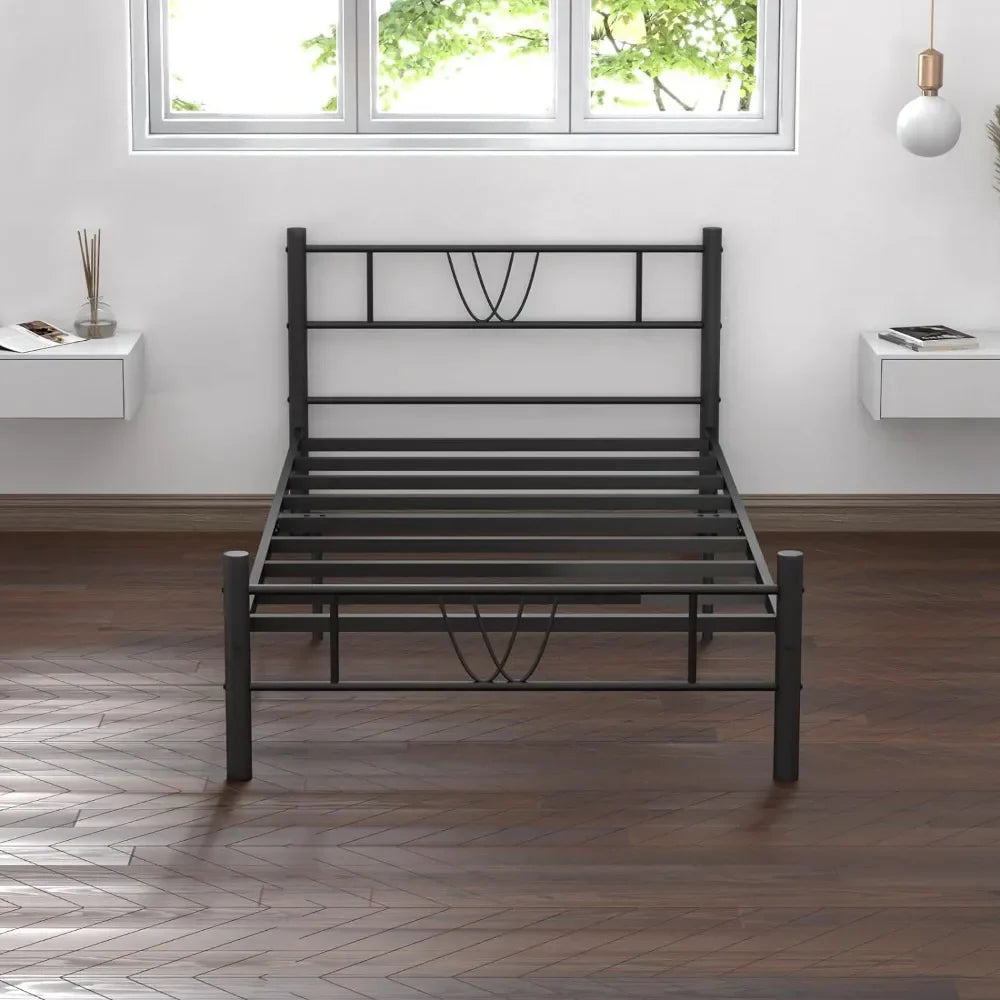 Heavy-Duty Black Double Bed Frame