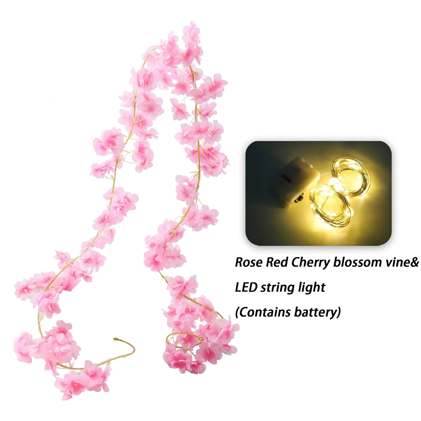 Kahaul Artificial Cherry Blossom Vine Décor