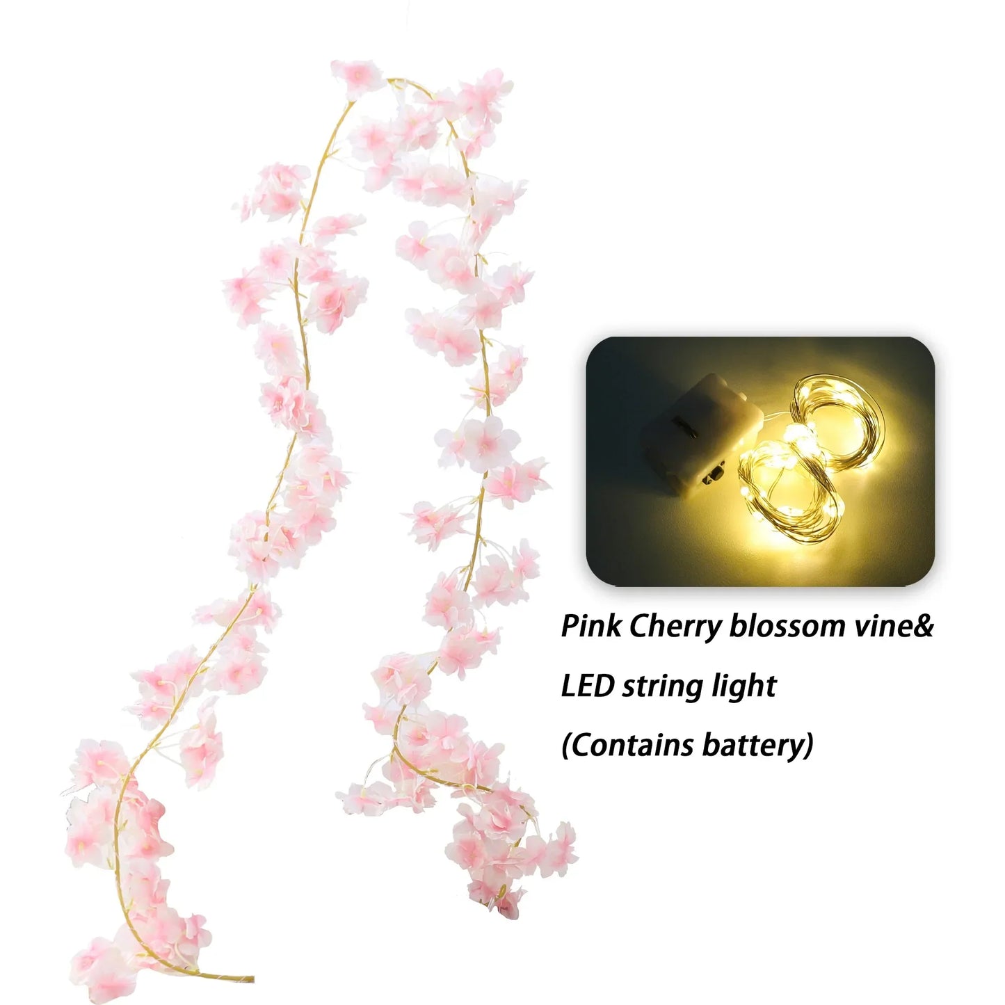 Kahaul Artificial Cherry Blossom Vine Décor