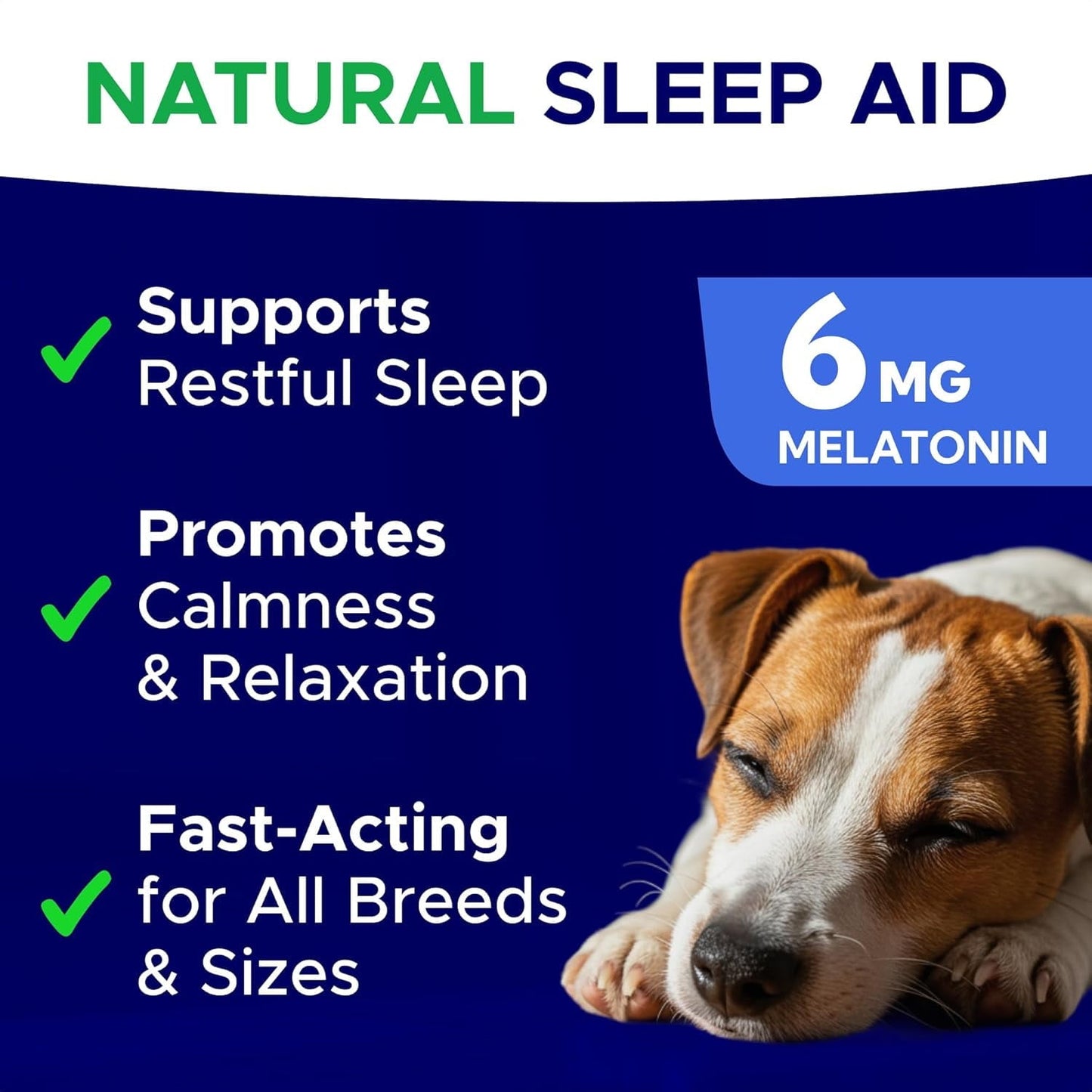 Melatonin for Dogs to Sleep 6mg - Doggie Sleep Aid Treats - Sleeping Pills for Anxiety - Extra Strength Calming Chews Large & Medium Breed Help Sleep at Night - Made in USA - 120Ct