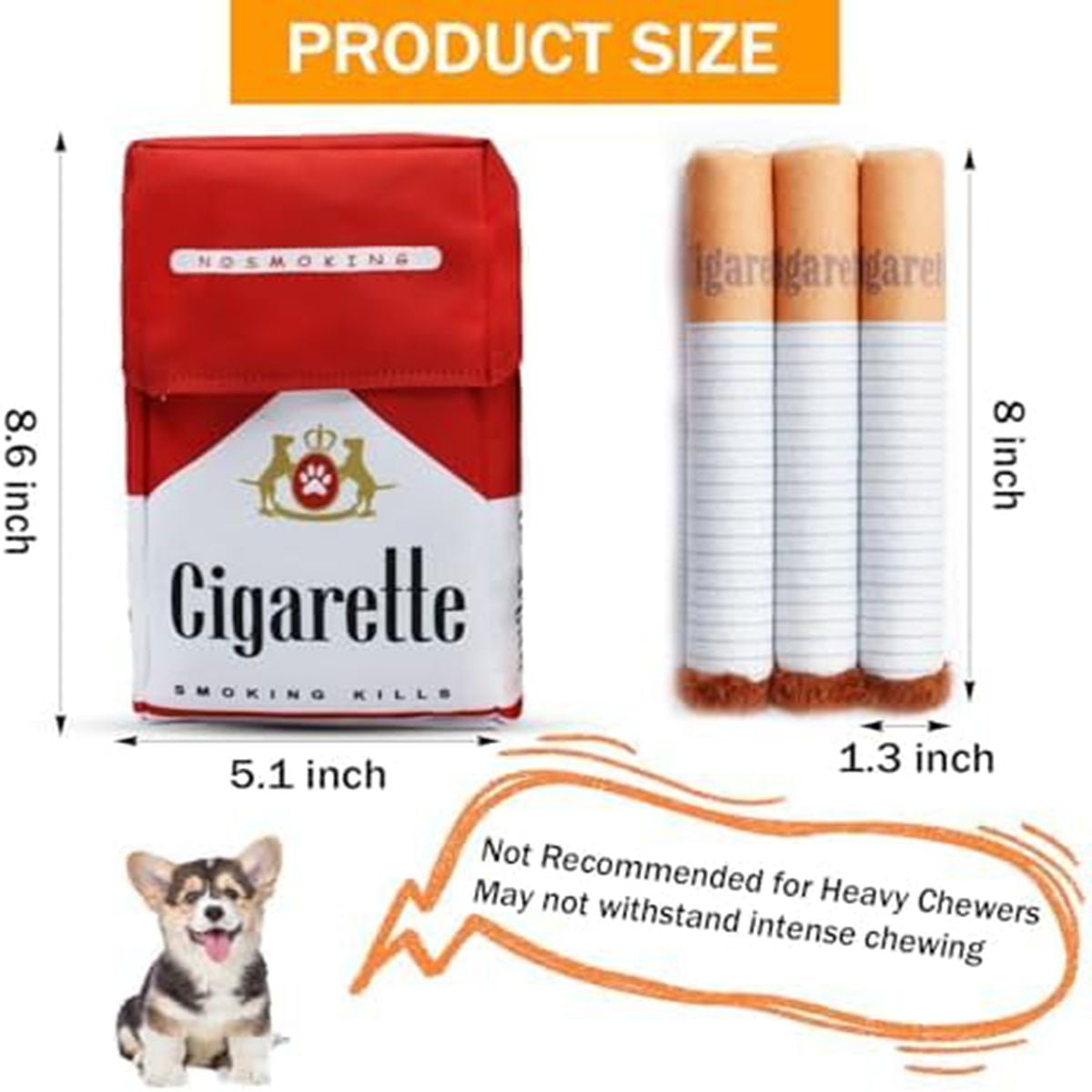 Magicorange Giggle Puff Stick Dog Toys Set, 3 Packs Interactive Squeaky Plush Toys with Box, Great for Small to Medium Dog Sizes