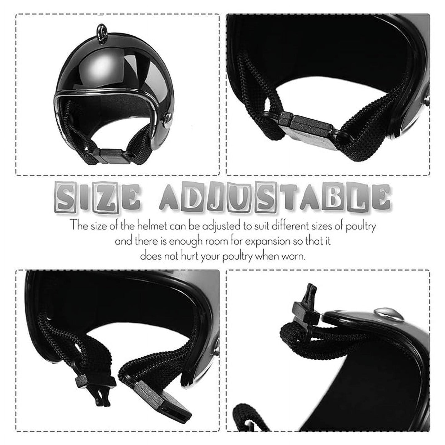 10PCS Pet Chicken Hat Hens Hat Chicken Hat Pet Safety Hat for Chicken Black y20307