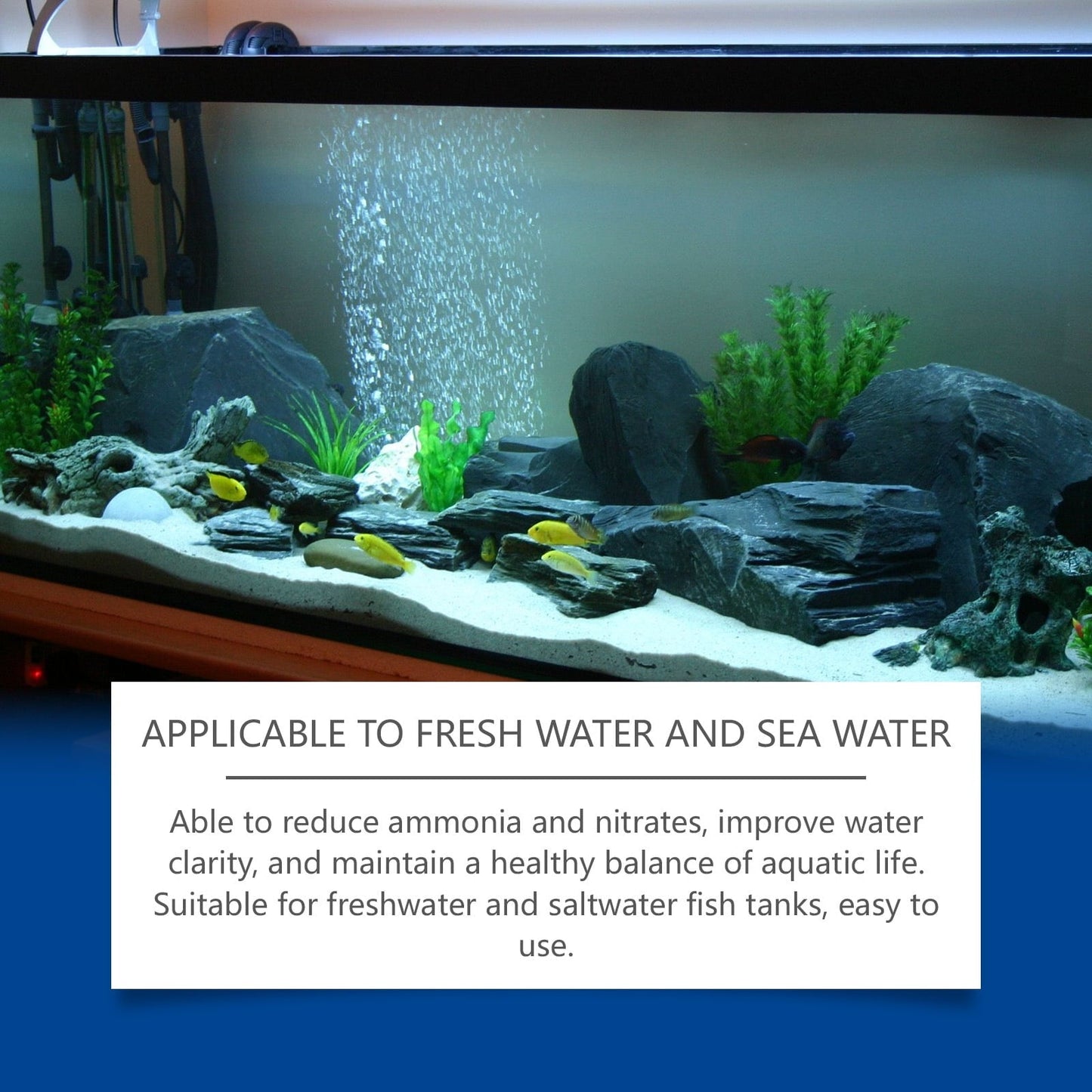 YEGBONG Fish Tank Water Clarifier for Cleaning Fish Tank Stains, Sludge, Clear Water Quality, and Controlling Algae Growth