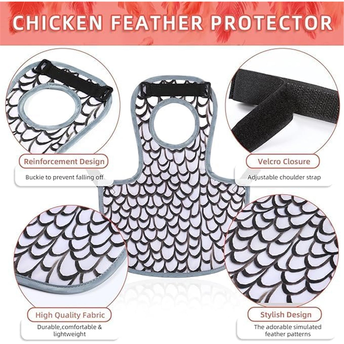 UOSIA 2Pcs Chicken Saddles for hens, Chicken Apron Back Protector for Hens