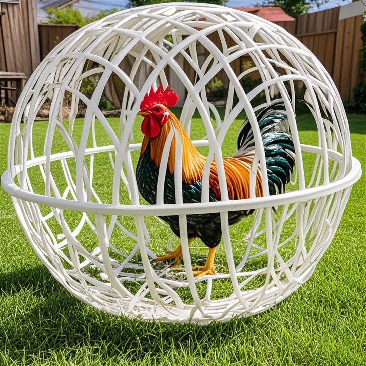 Movable Chicken Coop Ball â 2025 New Round Hutch for Free-Range Poultry â Rolling Cage for Chicks, & Rabbits â Prevents Dog Attacks & Horse Trampling â Outdoor Farm Pet Safety Gift