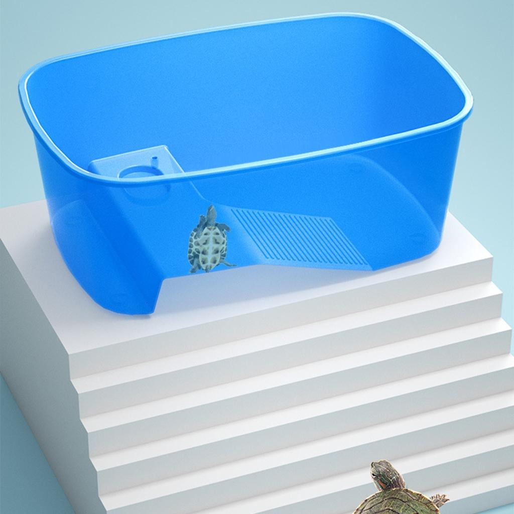 WE-POLUJ Turtles Plastic Tanks Habitat Starter Kits with Basking Platform Swim Area Dish