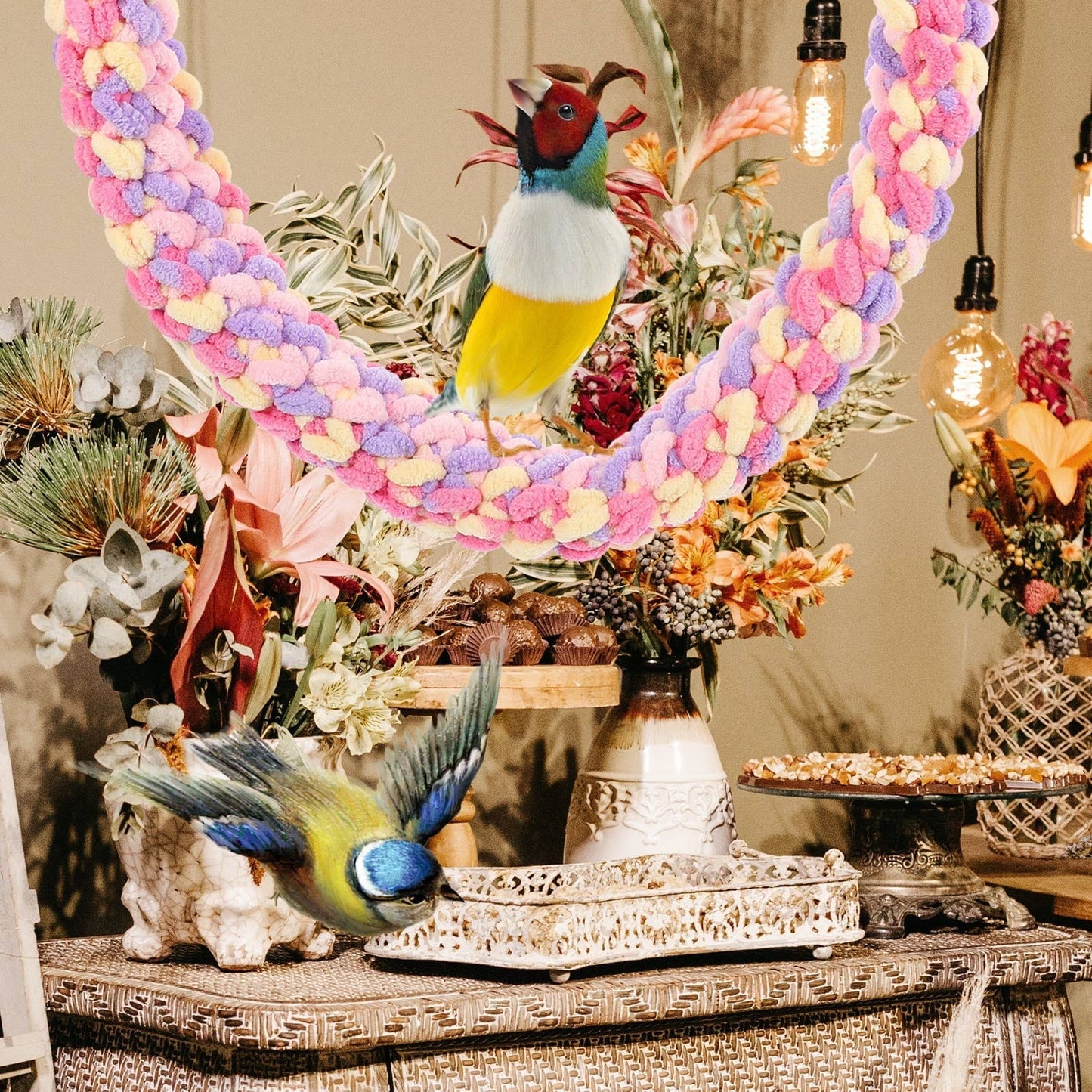 Eease Sugar Glider Climbing Vines Toy Hanging Snuggle Swing Cage Toy for Small Pets