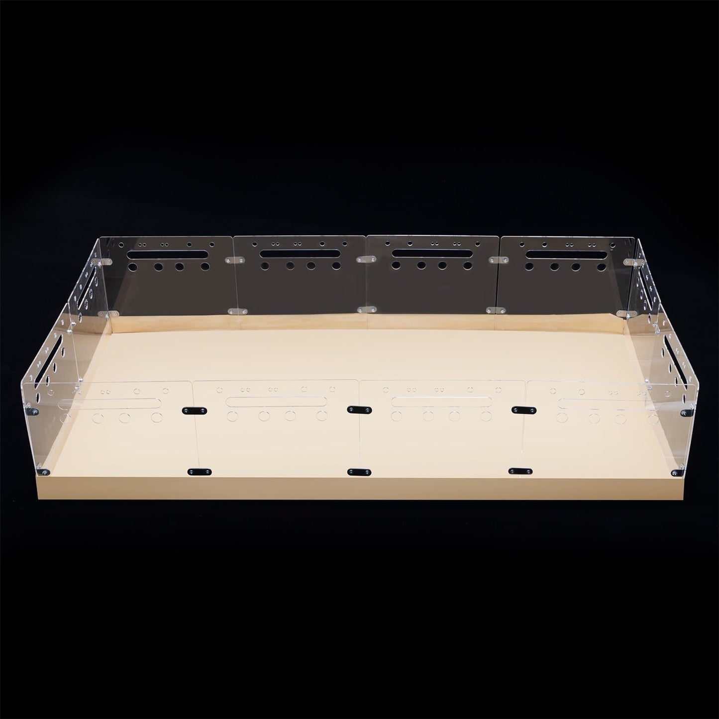 Hommoo 12 PCS Acrylic Guinea Pig Cage, Hamster Enclosure with Waterproof Kraft Paper Bottom, DIY Cage House for Small Animals,  Transparent