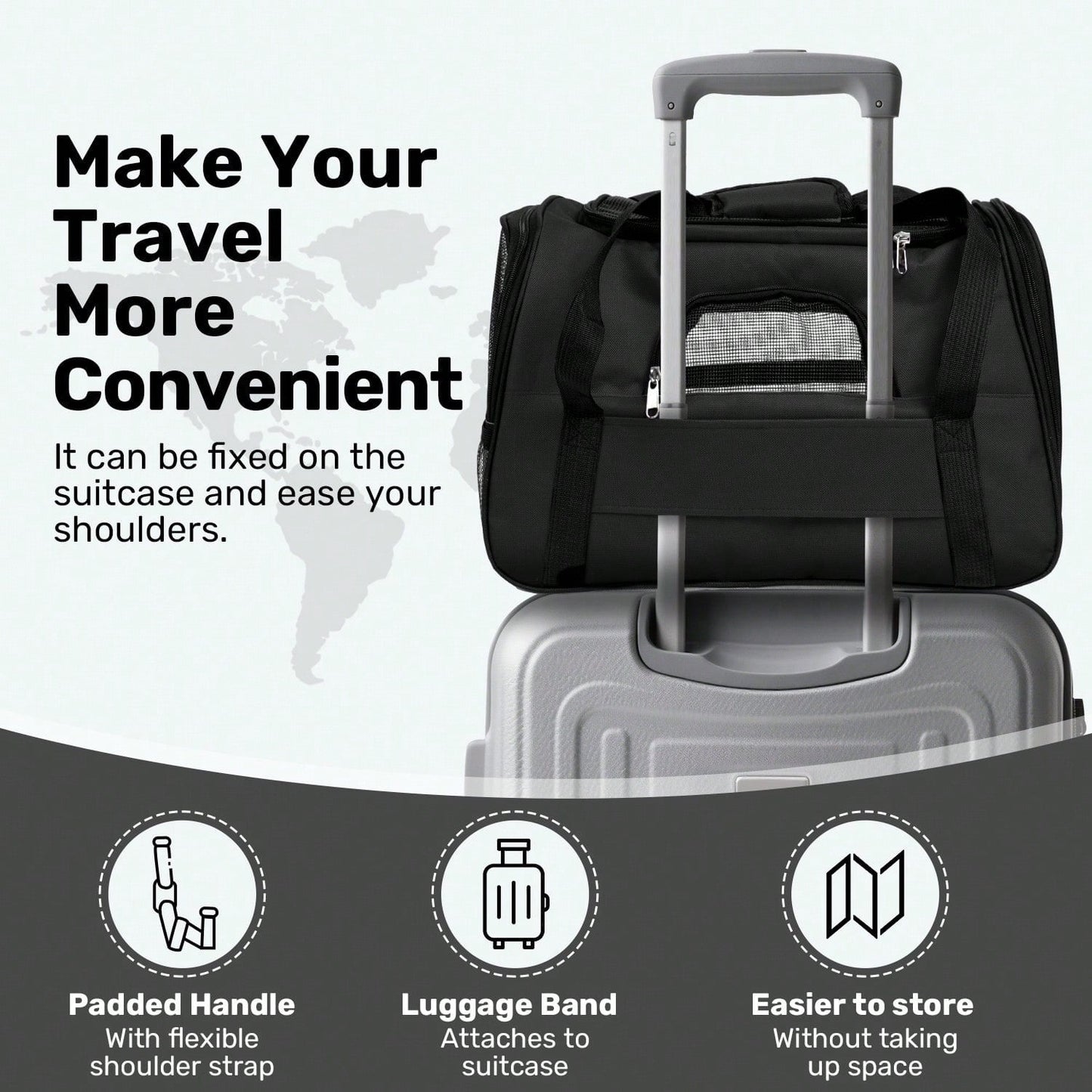 Cat Carriers Dog Carrier Pet Carrier For Small / Medium Cats Dogs Puppies (Up To 20lbs), TSA Airline Approved Small Dog Carrier Soft Sided, Collapsible Waterproof Travel Puppy Carrier