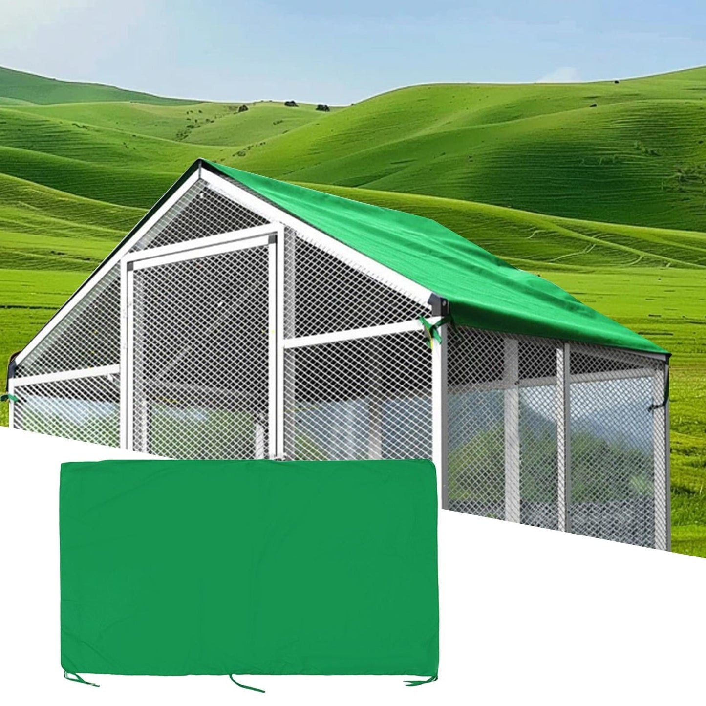 EHJRE Chicken Coop Cover Sturdy Chicken Coop Tarp Shade Cloth for Yard Garden Farm