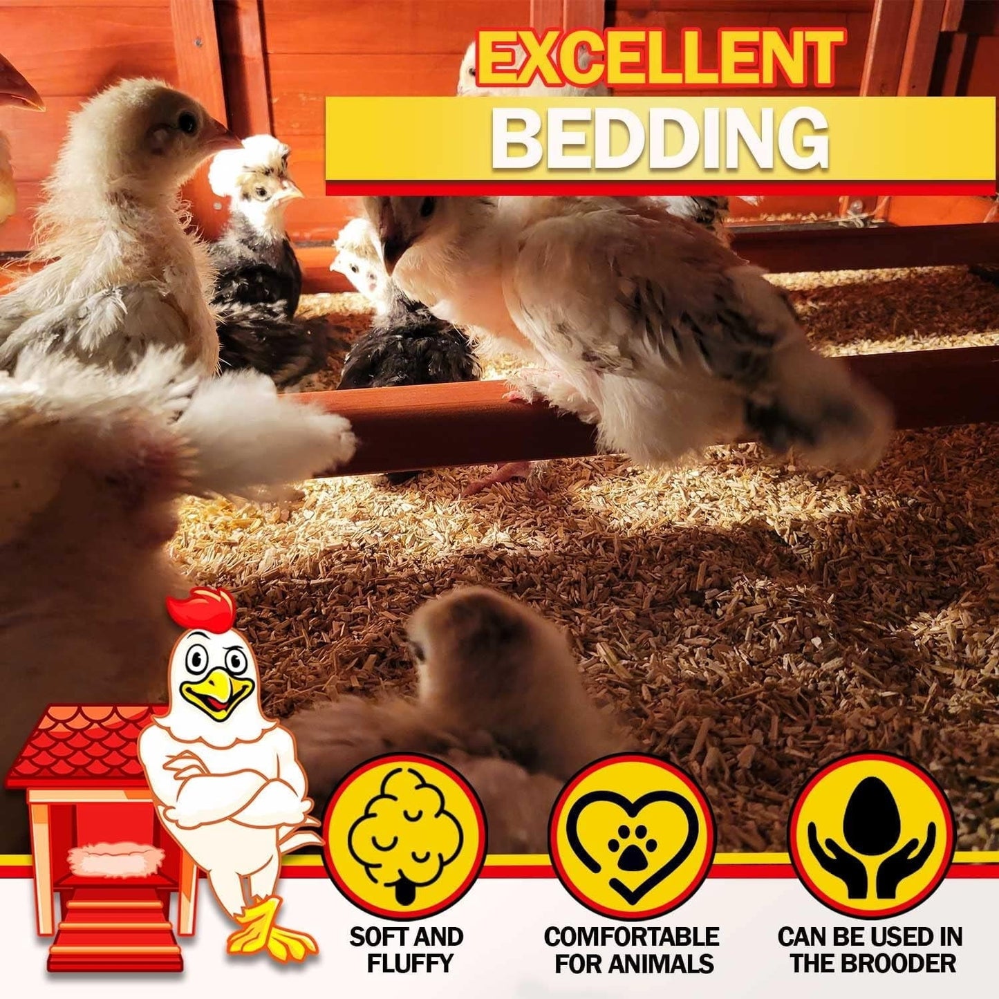 Hemp Bedding for Chicken Coop with Anti Odor DooKashi - Small Animal Litter for Guinea Pig, Hamster, Bunny Rabbit, Snake, Ferret, Tortoise, Rat - Wood Shavings Alternative for Poultry (1cuft)