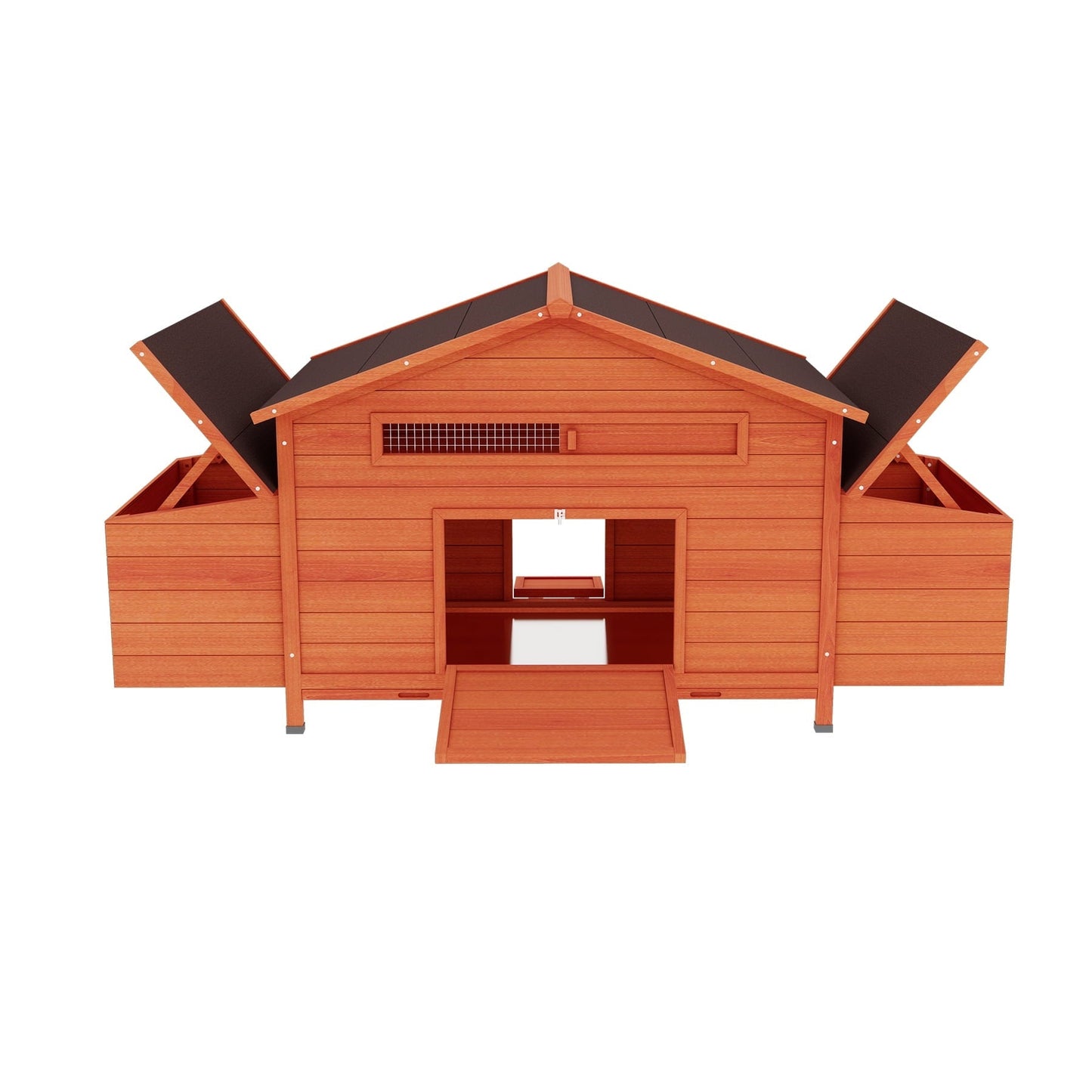 Coowa Large Wooden Chicken Coop Outdoor Hen House with 2 Nesting Boxes and 2 Free-Range Doors