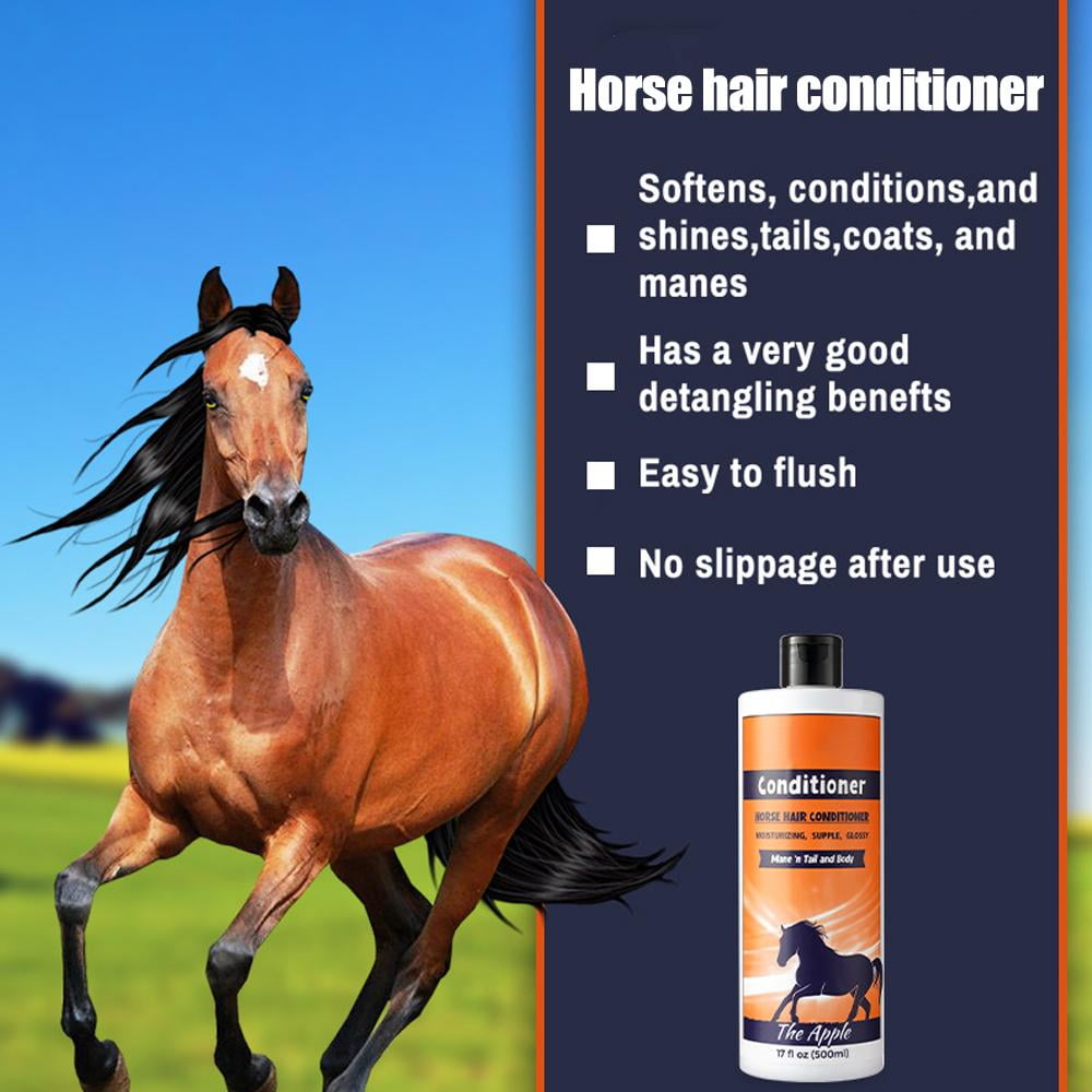 17 fl oz Natural Horse Fur Cleaner & Conditioner, Horse Shampoo, Gentle Cleaning Moisturizing Formula for Deodorizing Shiny Healthy Coat, Ideal for Horse Owners Pet Groomers