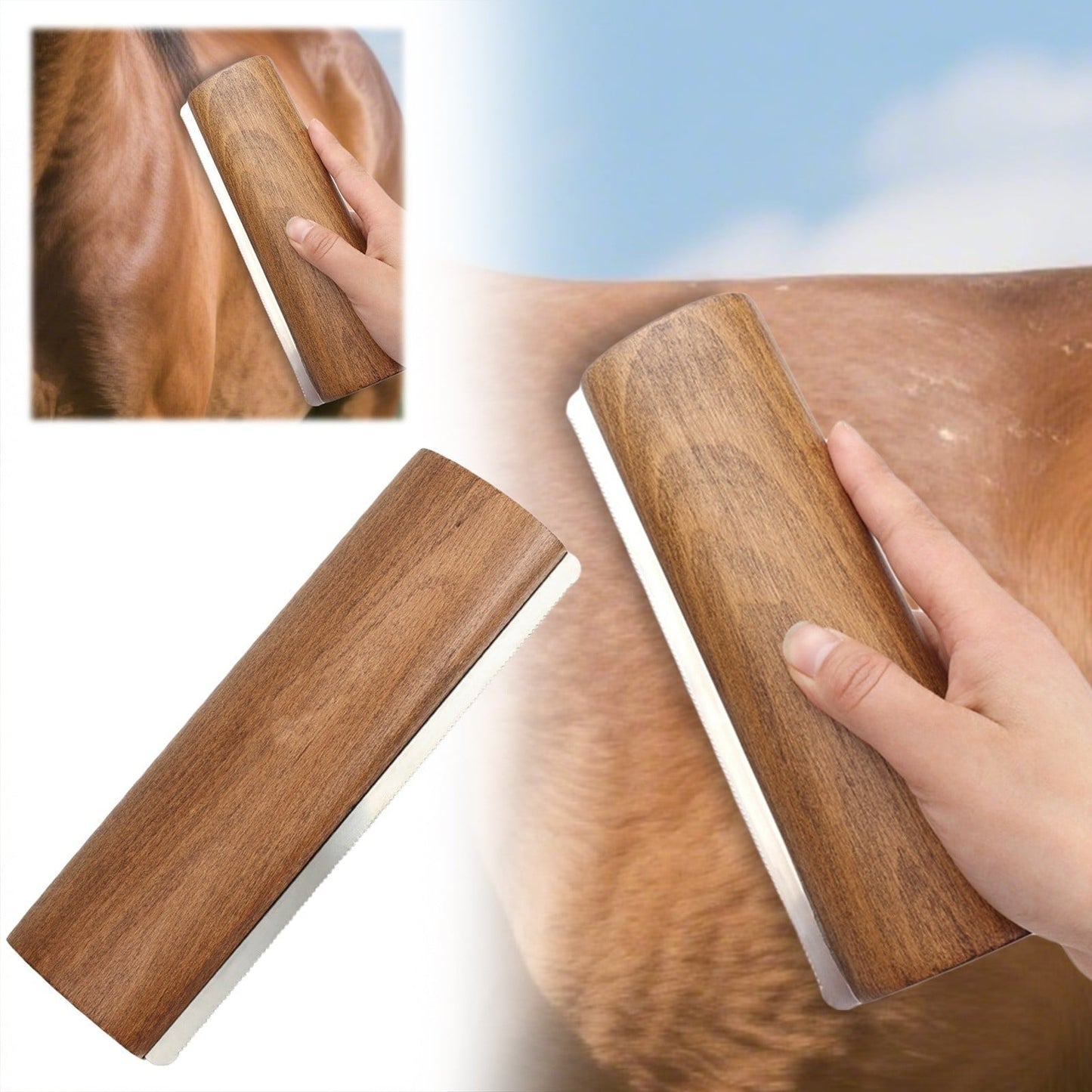 Horse Deshedding Brush - Professional Grooming Tool for All Hair Types | Pet Hair Removal & Shedding Comb | Heavy-Duty Curry Comb for Horses, Dogs & Livestock