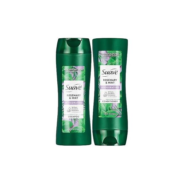 Suave Shampoo and Conditioner Set, Rosemary & Mint - Invigorating Clarifying Conditioner, Hair Strengthening, Scented, 12.6 Oz Ea (2 Piece Set)