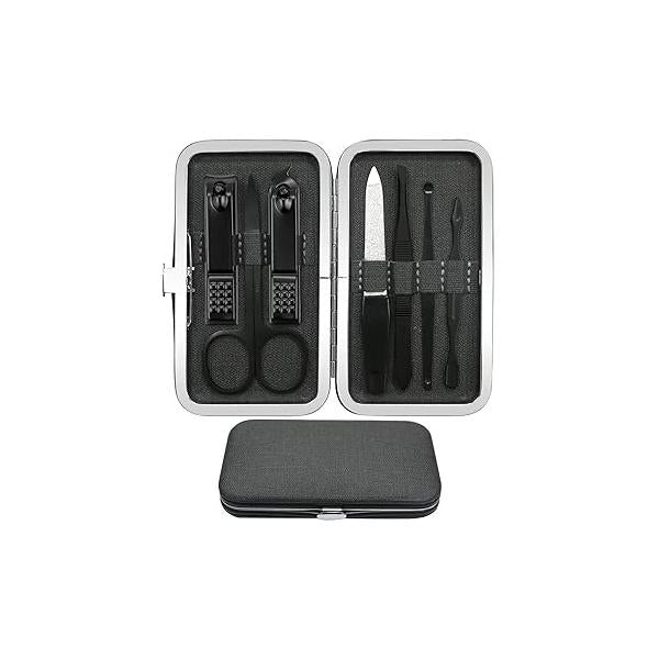 Manicure Pedicure Set Personal Care Nail Clipper Kit 7 PCS and for Men Suitable Travel(Brown) Present Husband Boyfriend Parent