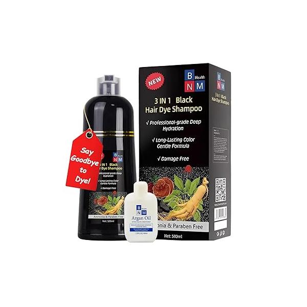 Hair Dye Shampoo for Gray - 3-in-1 Natural Color, & Conditioner Ammonia-Free, Long-Lasting 500ml Quick Easy Coverage Men Women (Dark Brown)
