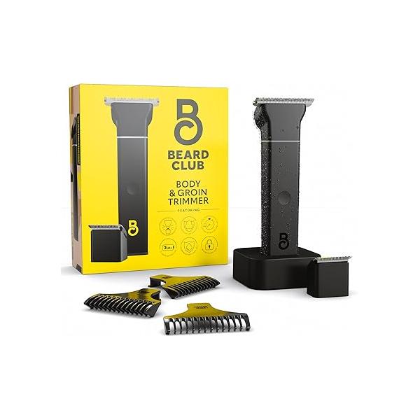 The Beard Club Trimmer for Men - Electric Cordless Rechargeable & Hair High Power 7000 RPM 8 Color Guides 45 Unique Trim Lengths Travel Lock