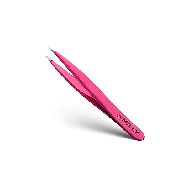 Pointed Tweezers | High Carbon Stainless Steel Needle Nose Fine Point Precision Hair Removal Perfectly Aligned & Hand-Filed Sharp Silver