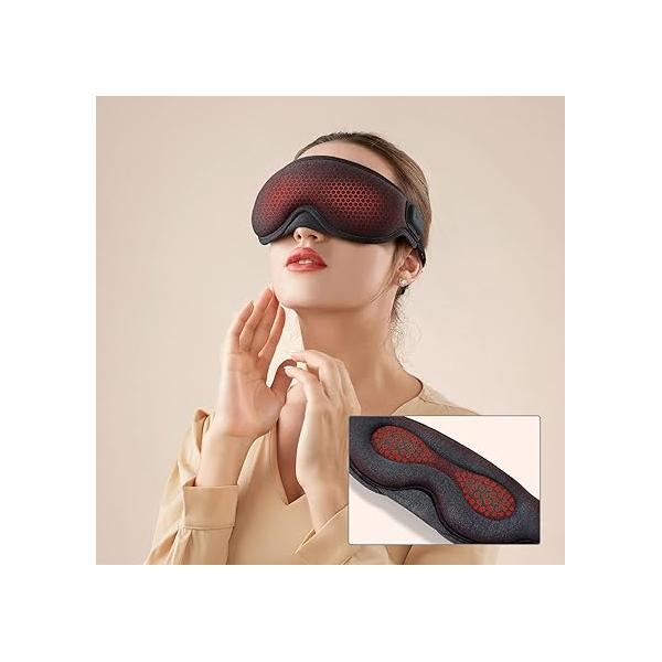 Cordless Heated Eye Mask, Dry Type-C Heating Pad, Portable Warm Compress with 720mAh Battery Relieve for Eyes, Stye