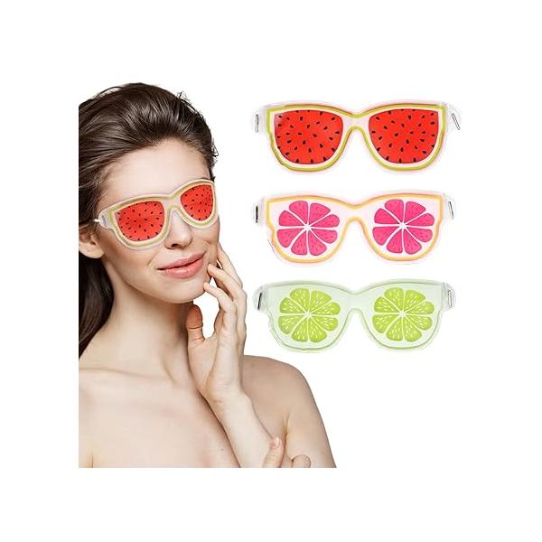 Gel Eye Mask for Dark Circles and Puffiness,Cold/Hot Packs Reusable Cute Cooling Ice Masks,Relief Migraine Eyes Swollen,Soft & Non Toxic Suitable Kids,Woman Man(3 Pack)