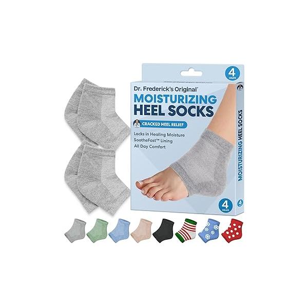 Dr. Frederick's Original Moisturizing Heel Socks for Cracked Treatment - 2 Pairs Stop Heels in Their Tracks