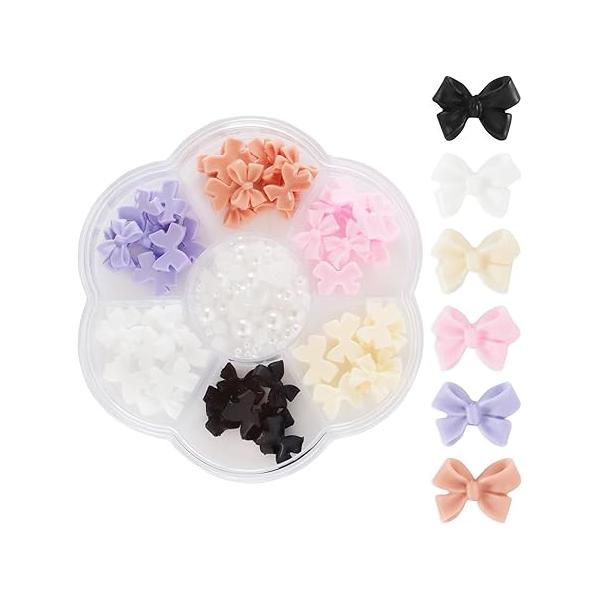 Colorful Bow-Knot Nail Rhinestones Crystal, 3D Charms Set for Nails Craft DIY Art Decoration Accessories