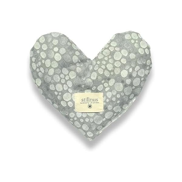 Cooling Eye Pillow with Lavender - Grey Dot Heart Mask for Puffy Eyes, Stress Relief, Sensory Recovery Meditation & Bedtime Calm Gift Under $40