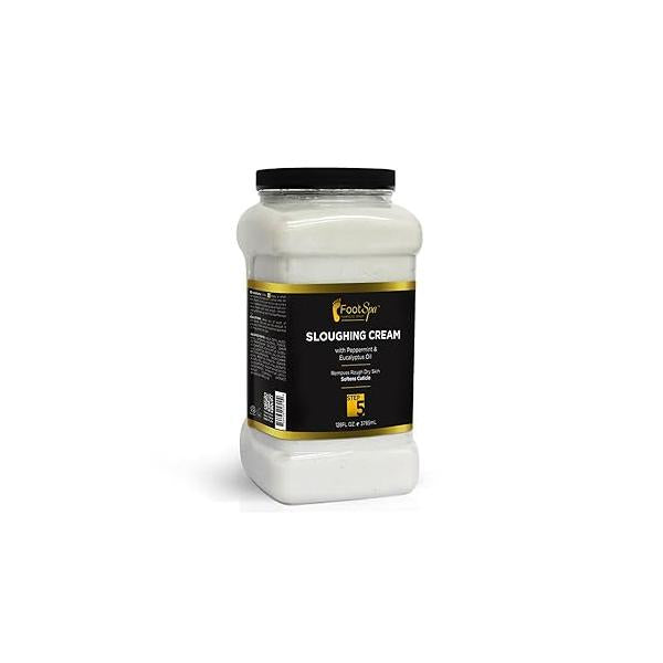 Foot Spa - Cream, Sloughing Lotion, Peppermint and Eucalyptus Oil, 128 Oz Pedicure Massage Care for Dry Cracked Feet, Scrub Gently, Exfoliating