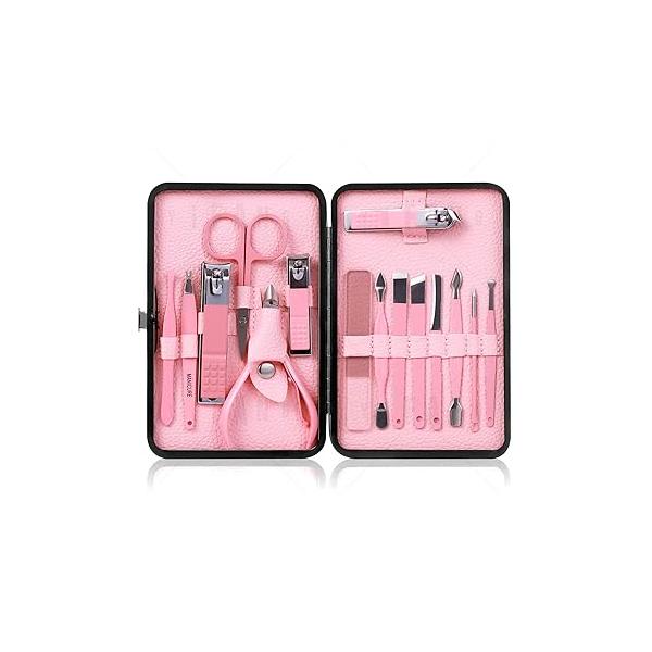 Nail Clippers Sets High Precisio Stainless Steel Cutter Pedicure Kit File Sharp Scissors and Clipper Manicure Fingernails & Toenails with Portable Stylish case (Black)