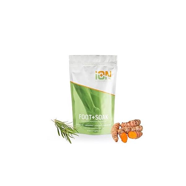 iON Sport Foot Soak for Athletes - Rapid Relief Sore, Tired Feet & Odor Tea Tree, Magnesium, Turmeric Post-Workout Recovery