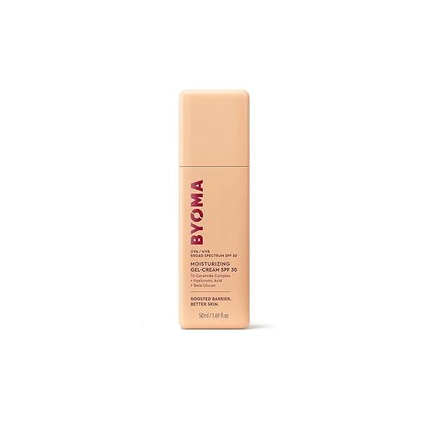 BYOMA Gel Cream SPF 30 - Barrier Repair Cream/Gel Face Lotion with Broad Spectrum Sunscreen Ceramide Moisturizer for Dry Skin Alcohol Free, Oil Free 1.69 fl. Oz